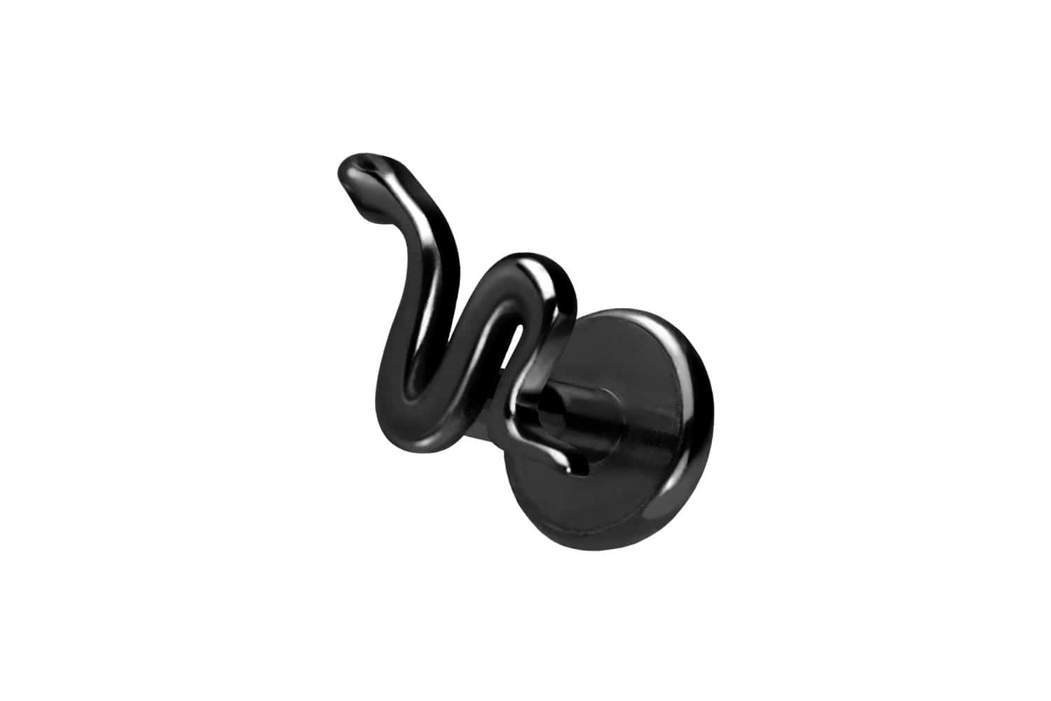 Titan Labret Piercing mit Push Fit SCHLANGE